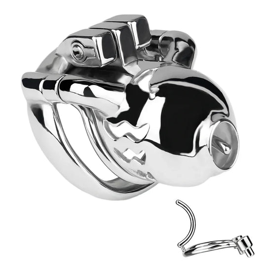 Stainless Steel Weighted Prince Albert Chastity Cage with Belt #262P [SALE]