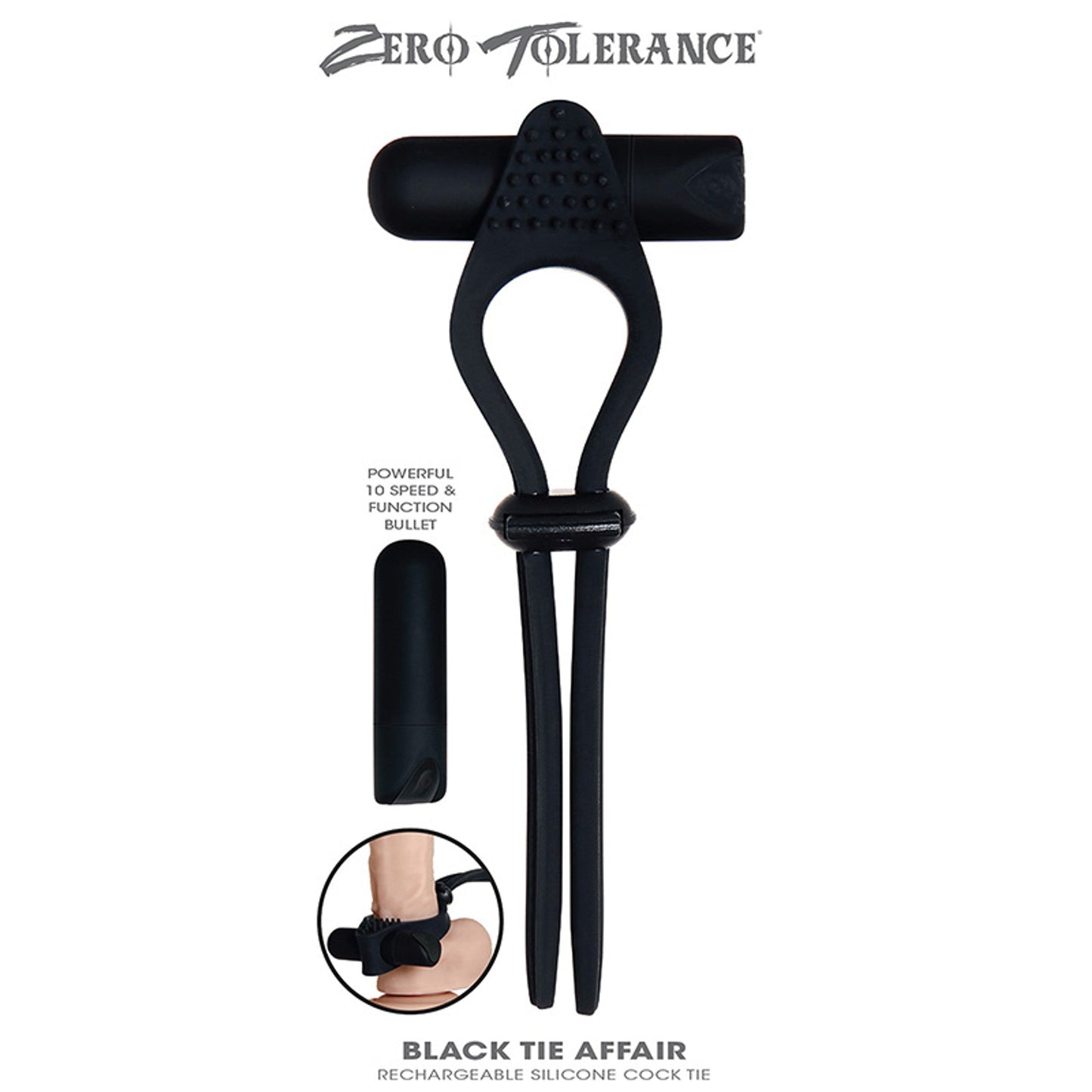 Zero Tolerance Black Tie Affair Adjustable Vibrating Cock Ring