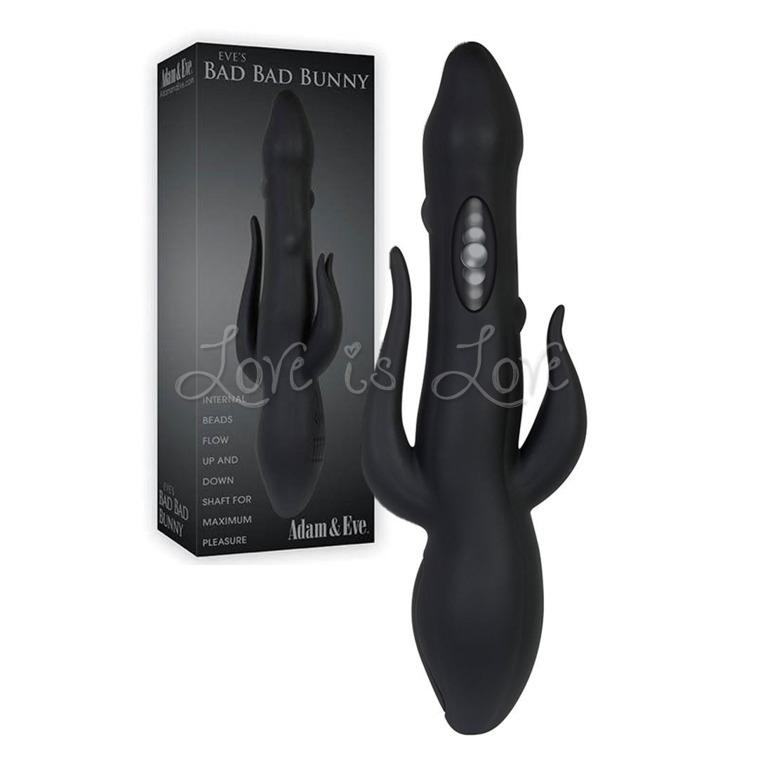 Adam & Eve Eve's Bad Bad Bunny Triple Stimulating Rabbit Vibe With Massaging Beads