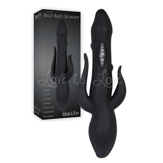 Adam & Eve Eve's Bad Bad Bunny Triple Stimulating Rabbit Vibe With Massaging Beads