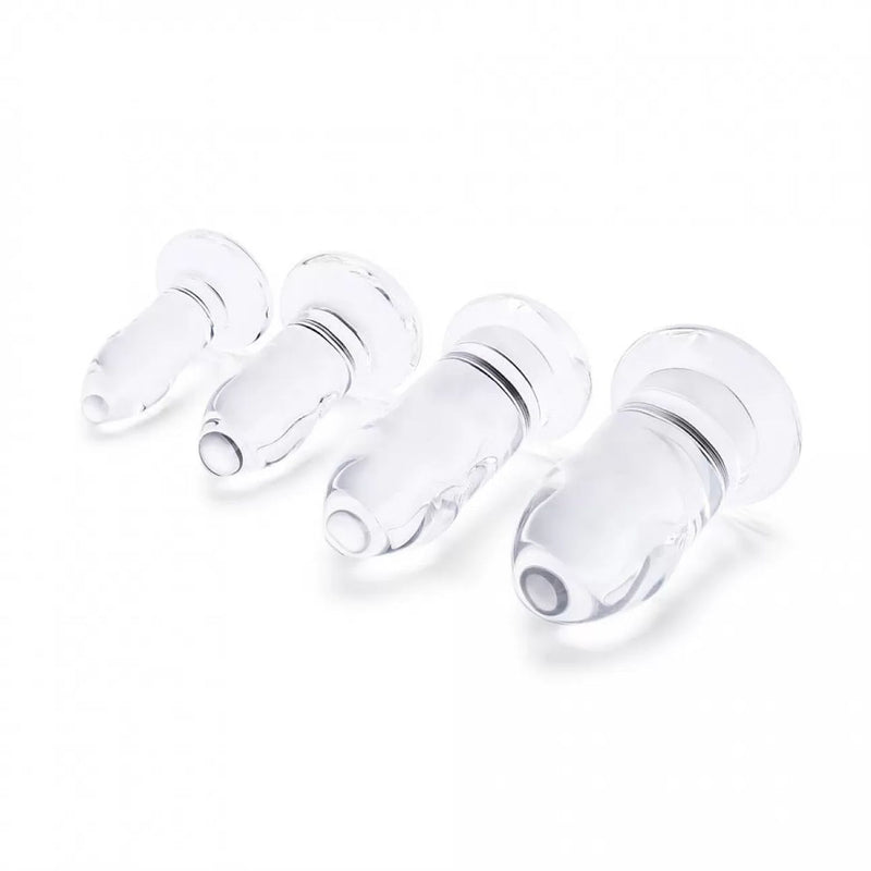 b-Vibe Glass Anal Dilators Set of 4 Glass Anal Plugs