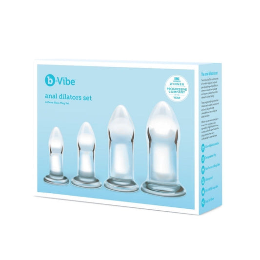 b-Vibe Glass Anal Dilators Set of 4 Glass Anal Plugs