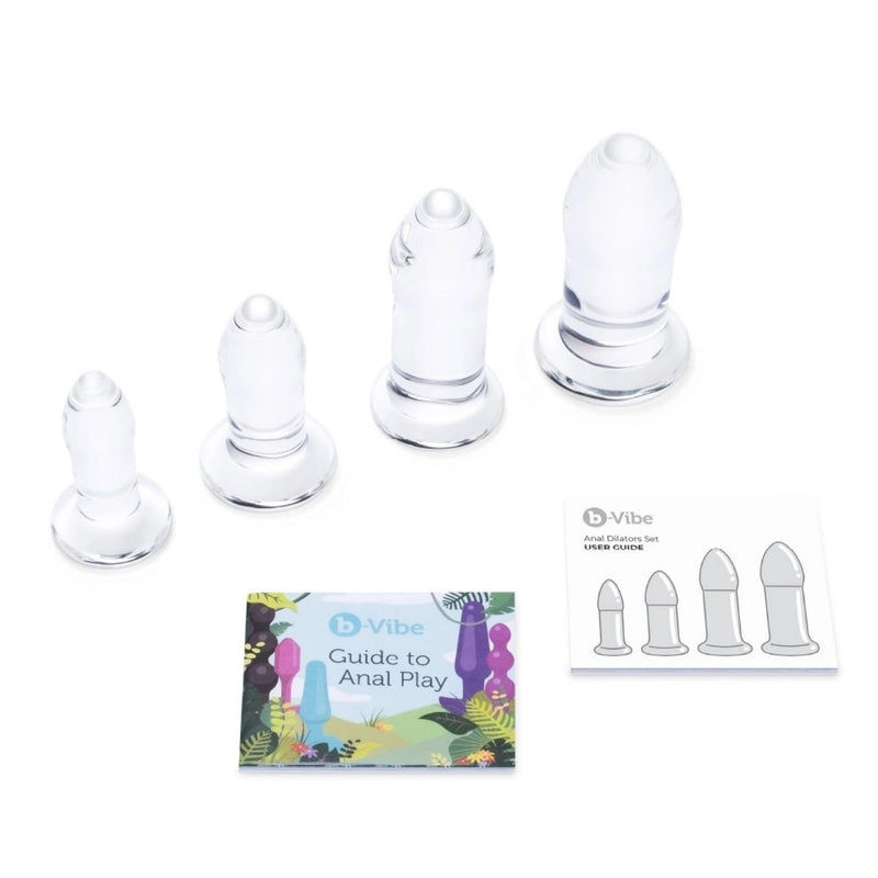 b-Vibe Glass Anal Dilators Set of 4 Glass Anal Plugs