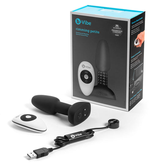 b-Vibe Rimming Petite Remote Rotating Vibrating Control Plug Black (In New Packaging)