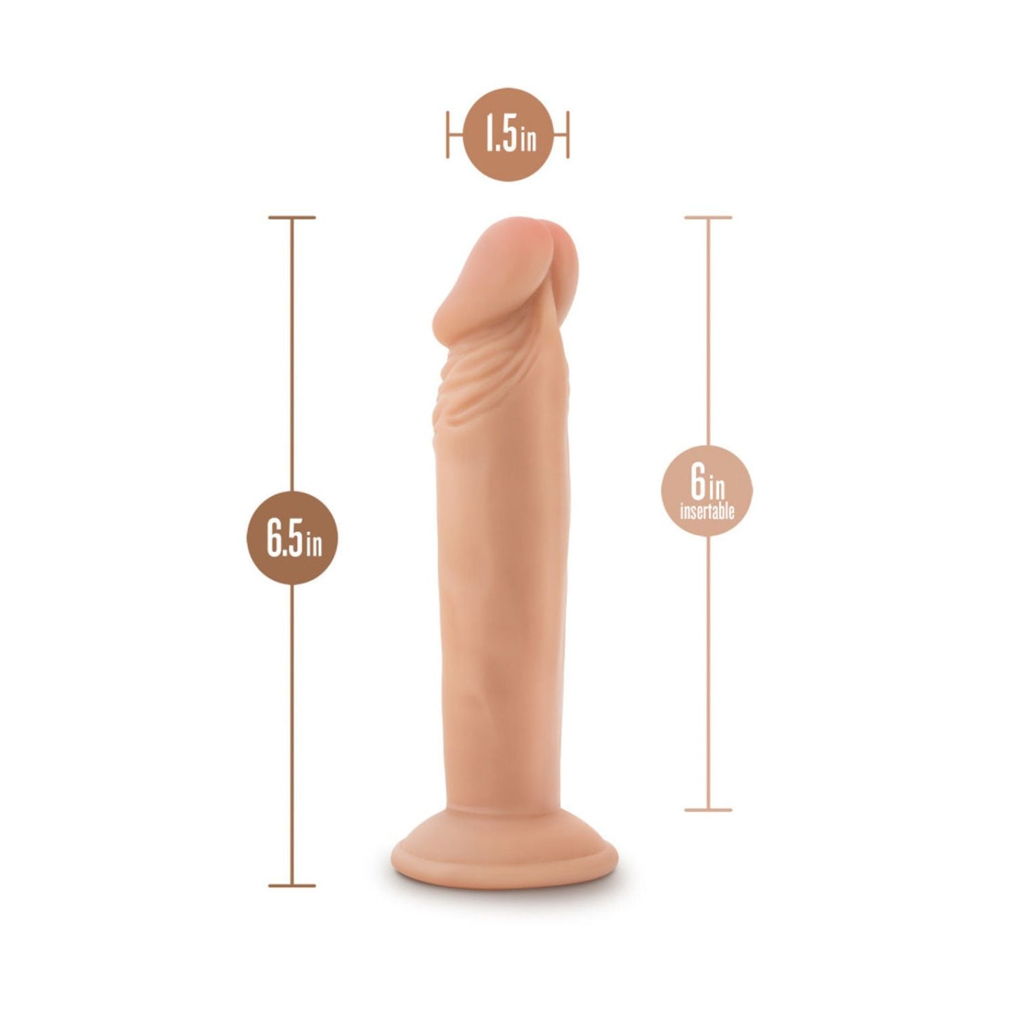 Blush Dr. Skin Plus 6 Inch Posable Suction Cup Dildo Vanilla