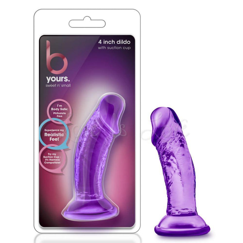 Blush B Yours Sweet N Small 4 Inch Dildo with Suction Cup Purple