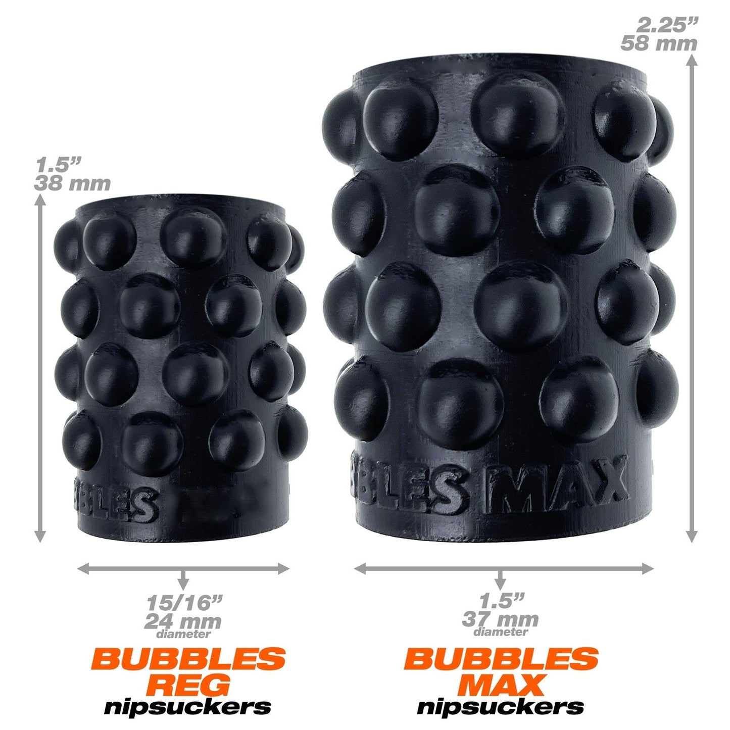 Oxballs Bubbles Max Squishy Bubble-Grip Nipsuckers Max Size Black