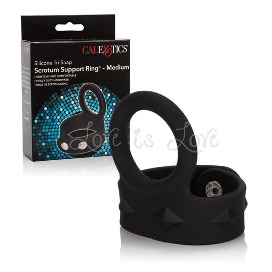 CalExotics Silicone Tri-Snap Scrotum Support Ring Medium (Limited Period Sale)