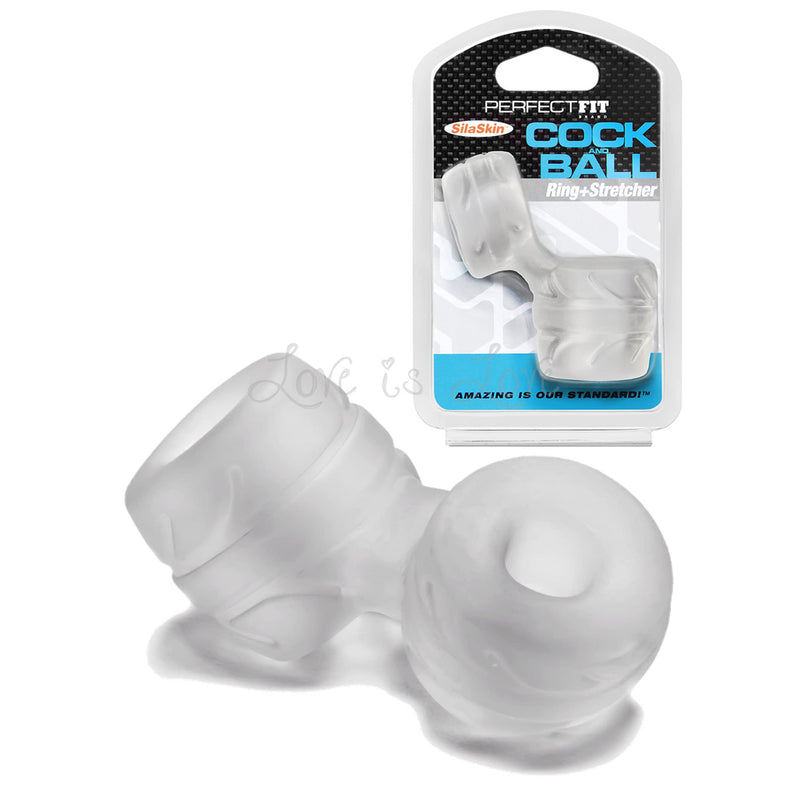 Perfect Fit SilaSkin Cock & Ball Ring Stretcher Black or Clear