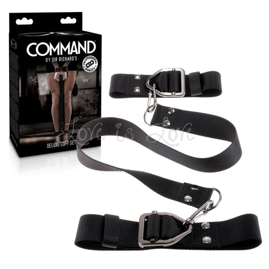Command By Sir Richard's Deluxe Cuff Set Black And Stainless Steel [Limited Time Offer]