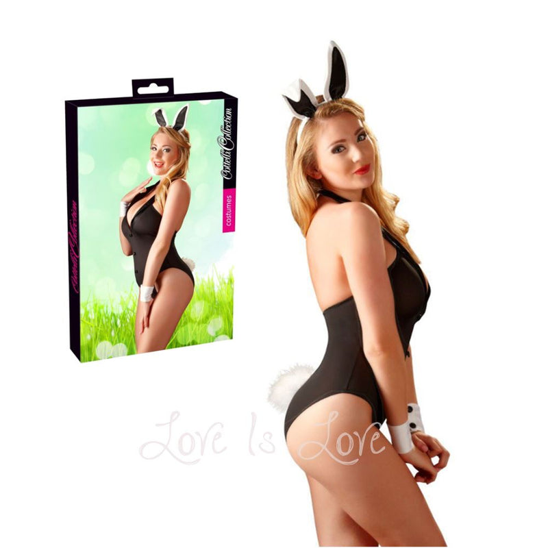 Cottelli Collection Bunny Costume: Halterneck Bodysuit, Cuffs & Headband (Only available at MPO*)