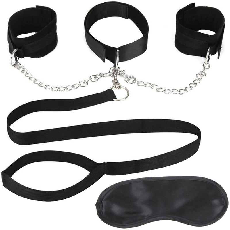 Lux Fetish Collar and Cuff and Leash Set