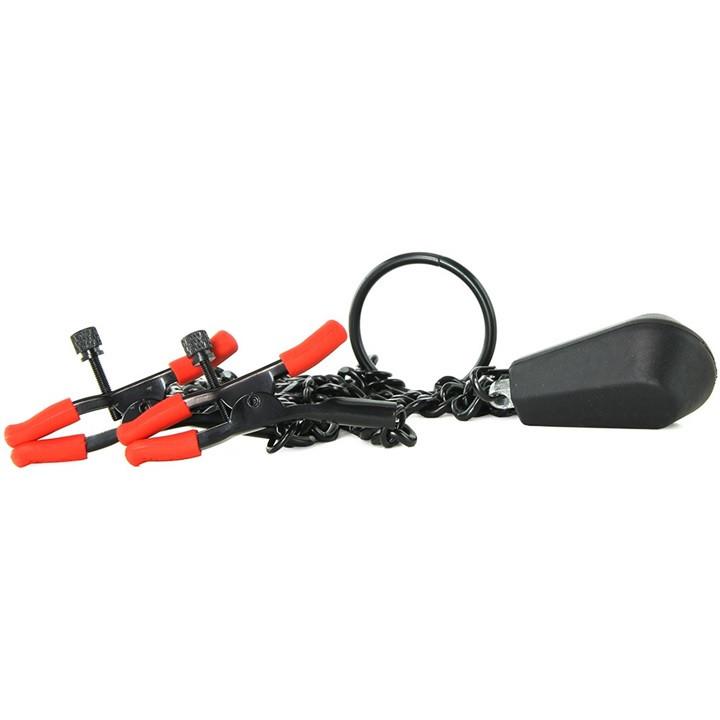 Doc Johnson Kink Tug Nipple Clips with Heavy Weight and Silicone Tips