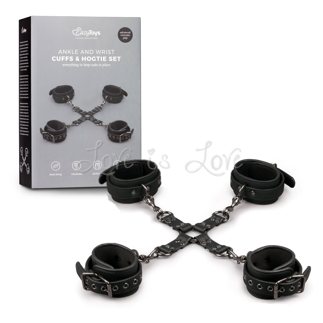 Easytoys Ankle and Wrist Cuffs and Hogtie Set