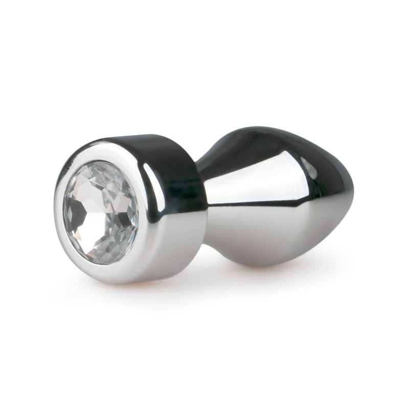Easytoys Metal Butt Plug No. 12 Silver Plug With Clear Crystal