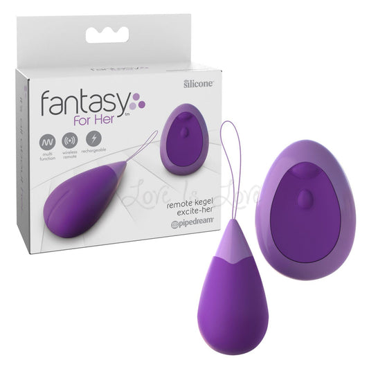 Fantasy For Her Remote Kegel Excite-Her Silicone Trainer Purple