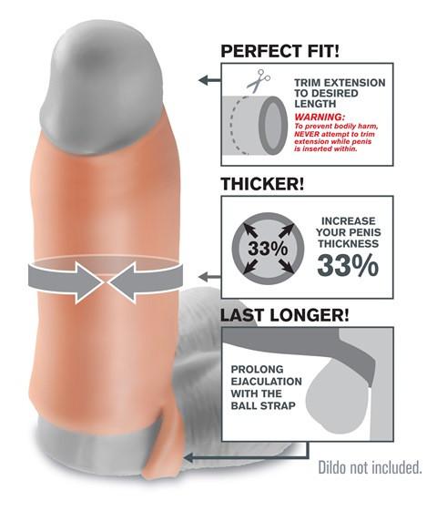 Fantasy X-tensions Real Feel Penis Enhancer Open-Ended Ball Sling - 5.5 Inch or 7 Inch XL