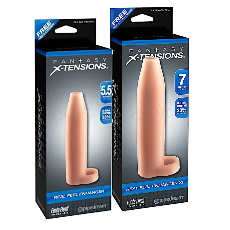 Fantasy X-tensions Real Feel Penis Enhancer Open-Ended Ball Sling - 5.5 Inch or 7 Inch XL