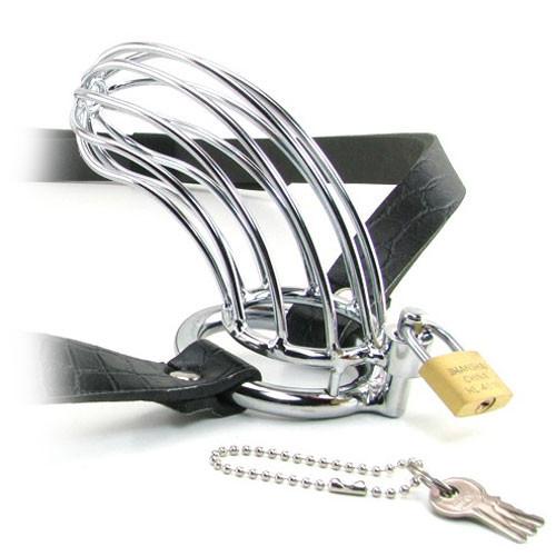 Fetish Fantasy Extreme The Prisoner Chastity Metal Cock Cage with Belt