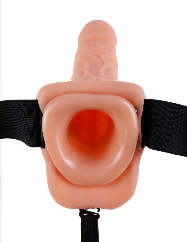 Fetish Fantasy Series 7 Inch Vibrating Hollow Strap-On With Balls