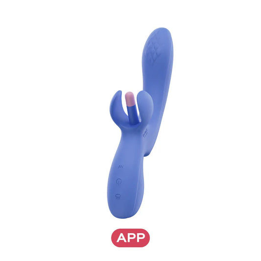 Honey Play Box Fortexa App-Controlled Flapping Dual Vibrator Blue or R