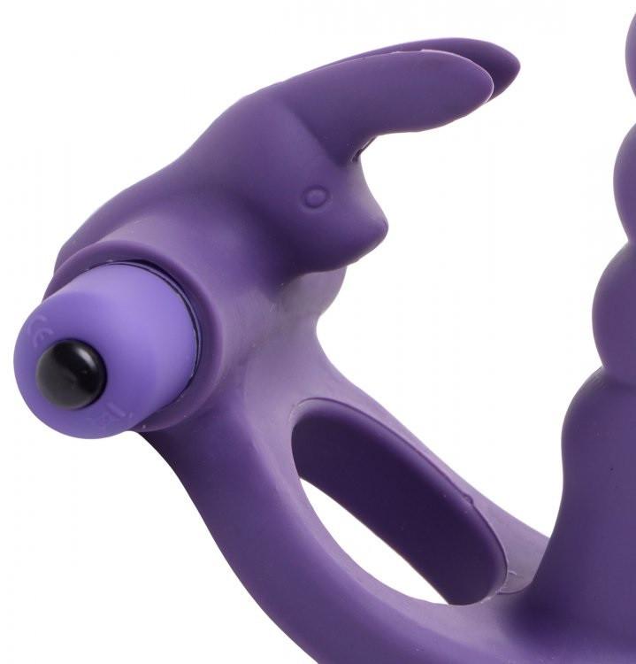 Frisky Double Delight Dual Penetration Vibrating Rabbit Cock Ring