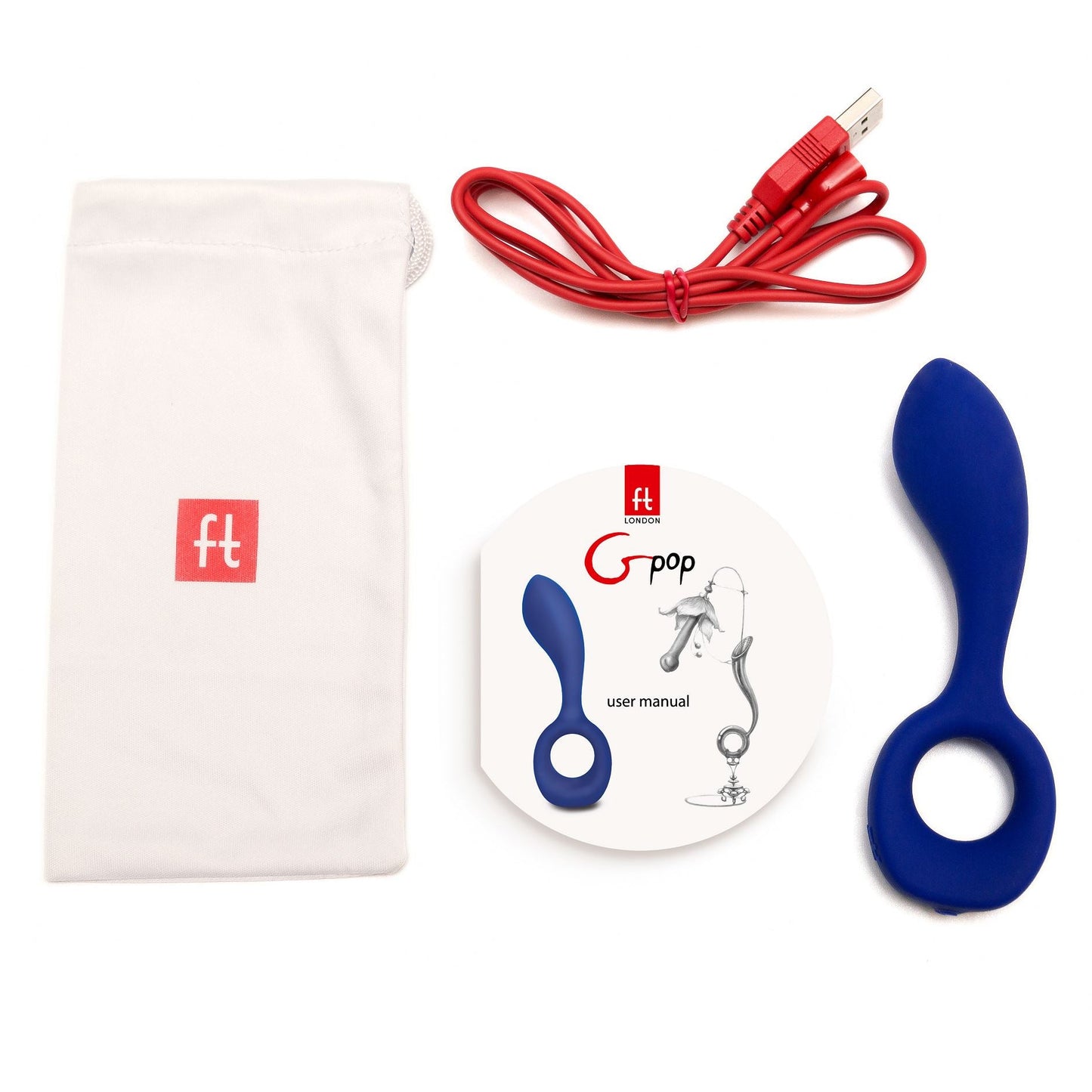 Fun Toys Gpop Male P-Spot and Female G-Spot Vibrator Royal Blue