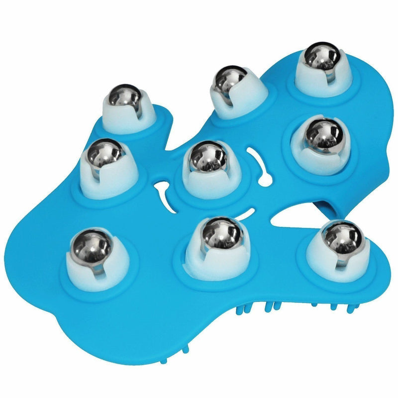 Deeva Fuzu Roller Glove Neon Blue Massager