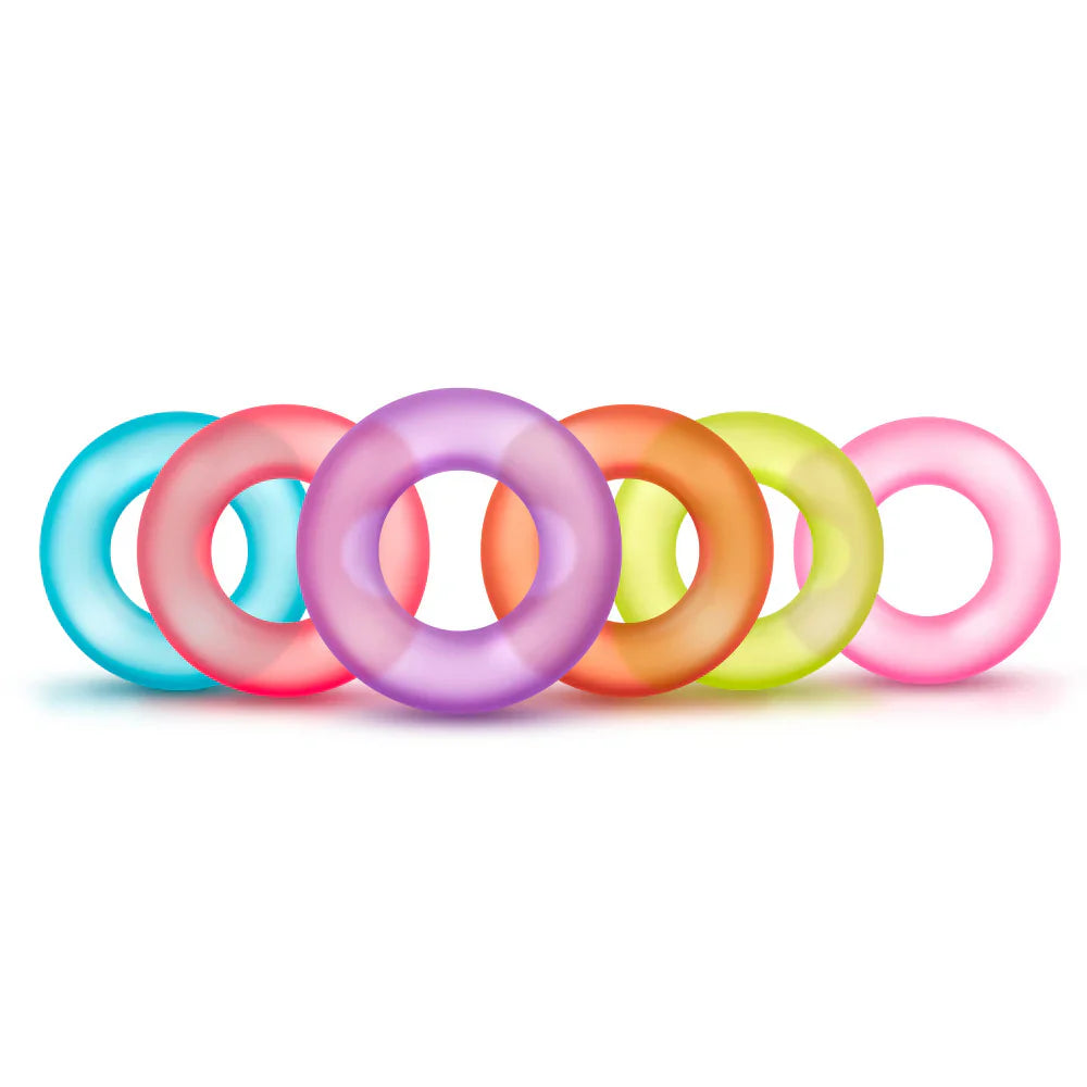 Blush Play With Me King of the Ring Cockring (6-Pack Assorted Colors)