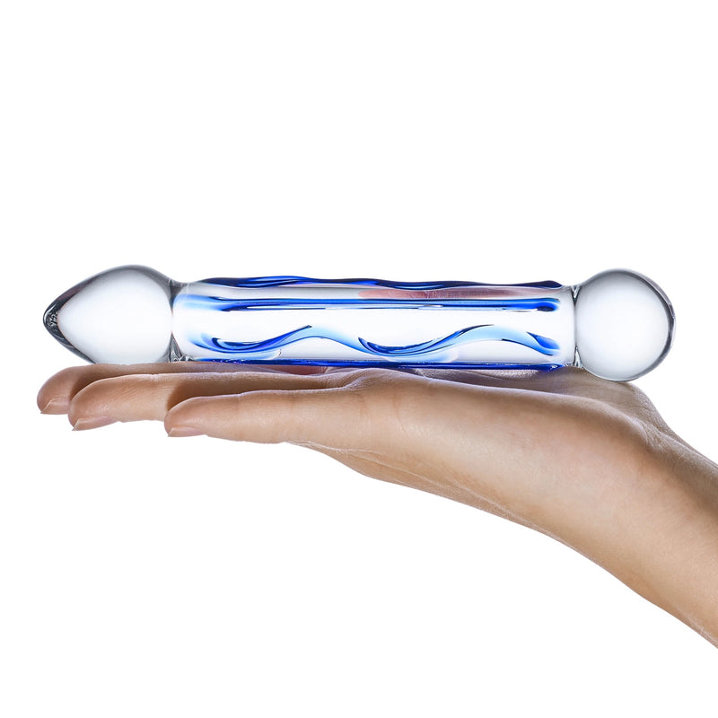 Glas Full Tip Textured Glass Dildo 6.5 Inch