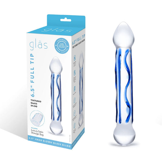 Glas Full Tip Textured Glass Dildo 6.5 Inch