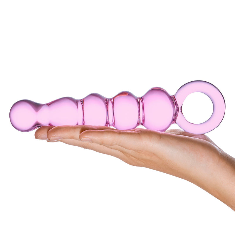 Glas Quintessence Beaded Glass Anal Slider Butt Plug 7.5 Inch