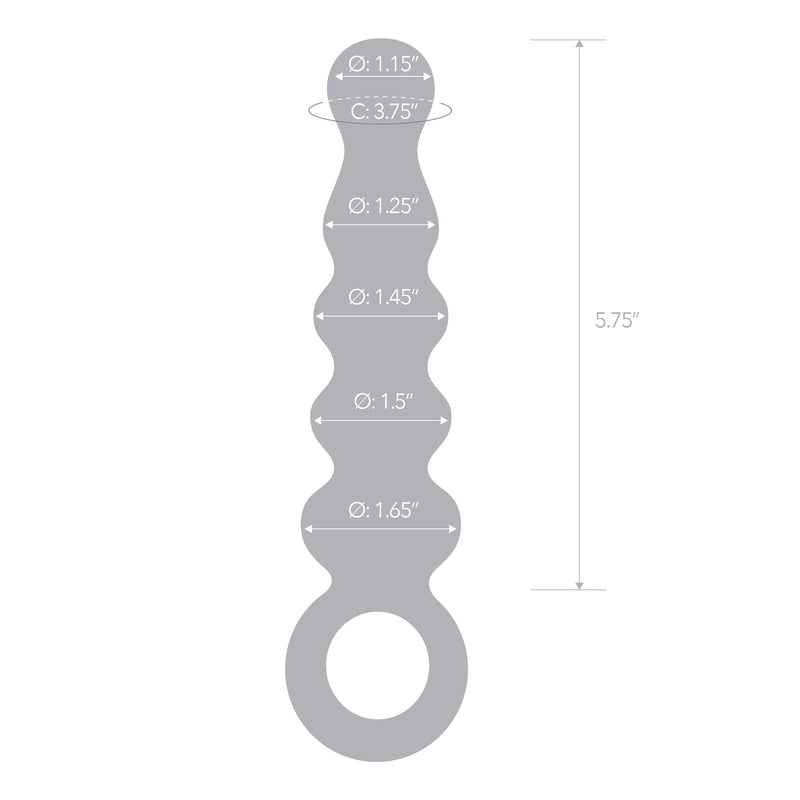 Glas Quintessence Beaded Glass Anal Slider Butt Plug 7.5 Inch