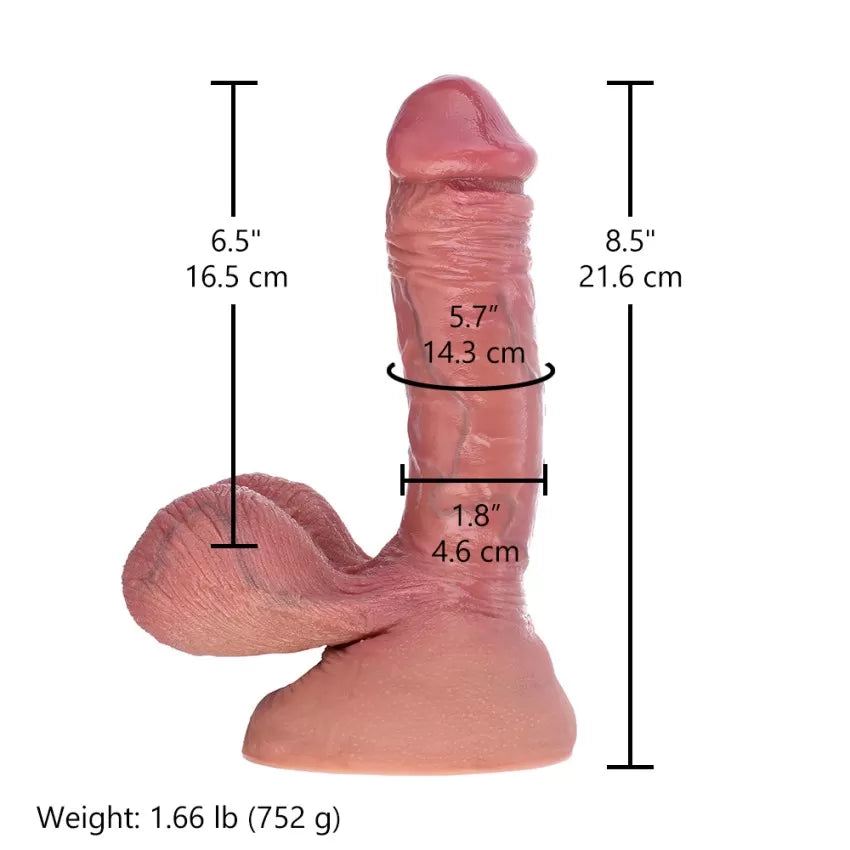 Hismith 8.5" Dual Density Realistic Silicone Dildo with Suction Cup & Removable Kliclok