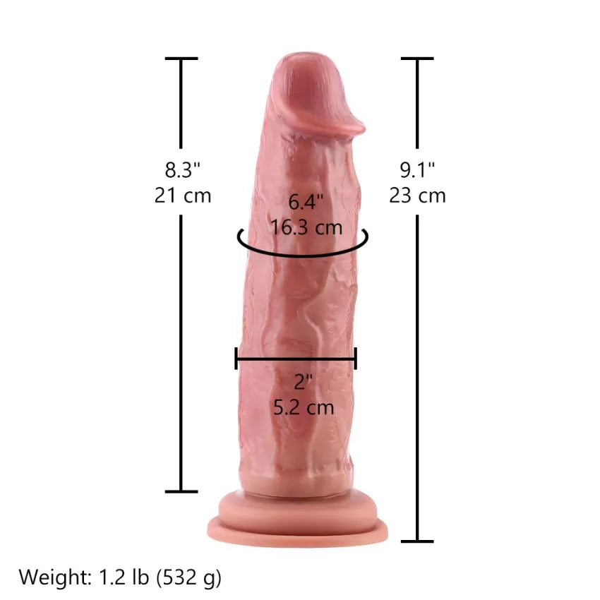 Hismith 9.1" Realistic Vibrating and Rotating Silicone Dildo with 3 Speeds + 4 Modes