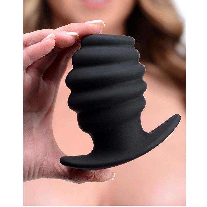 Master Series Hive Ass Tunnel Silicone Ribbed Hollow Anal Plug