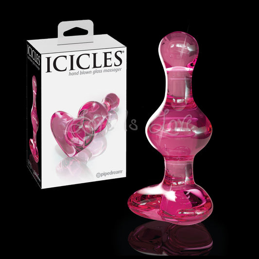 Icicles No. 75 Pink Heart Hand Blown Glass Massager
