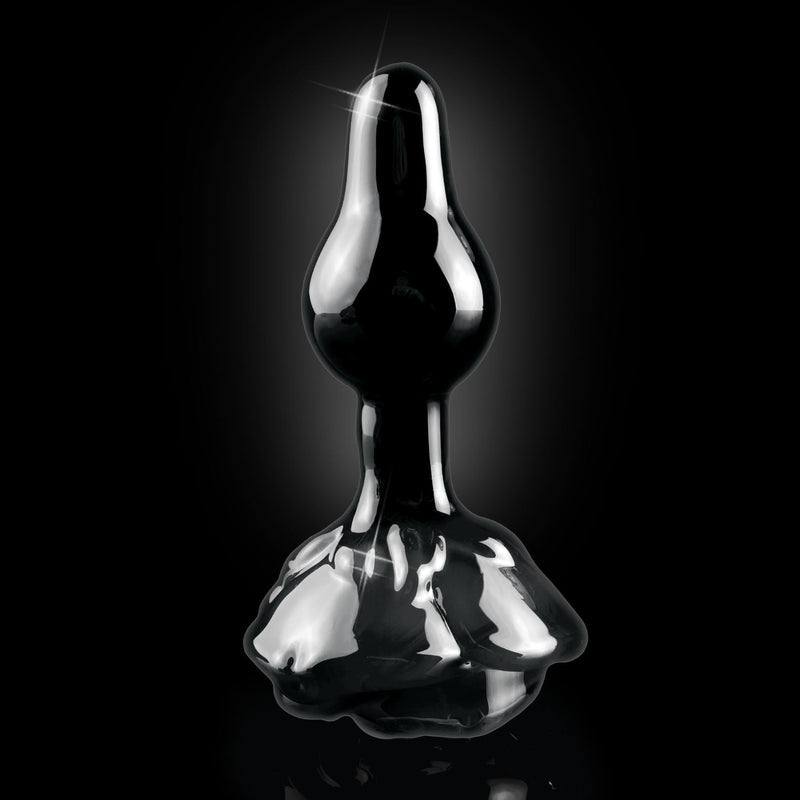 Icicles No. 77 Hand Blown Glass Massager Black