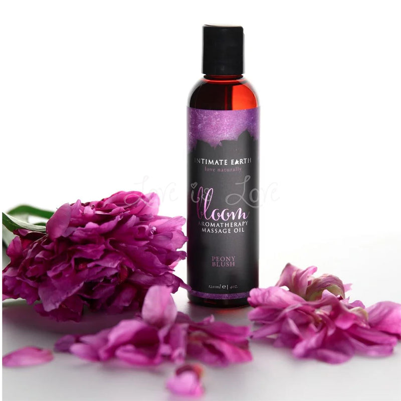Intimate Earth Aromatherapy Massage Oil 120 ML Honey Almond or Bloom Peony Blush or Heaven Hazelnut Biscotti