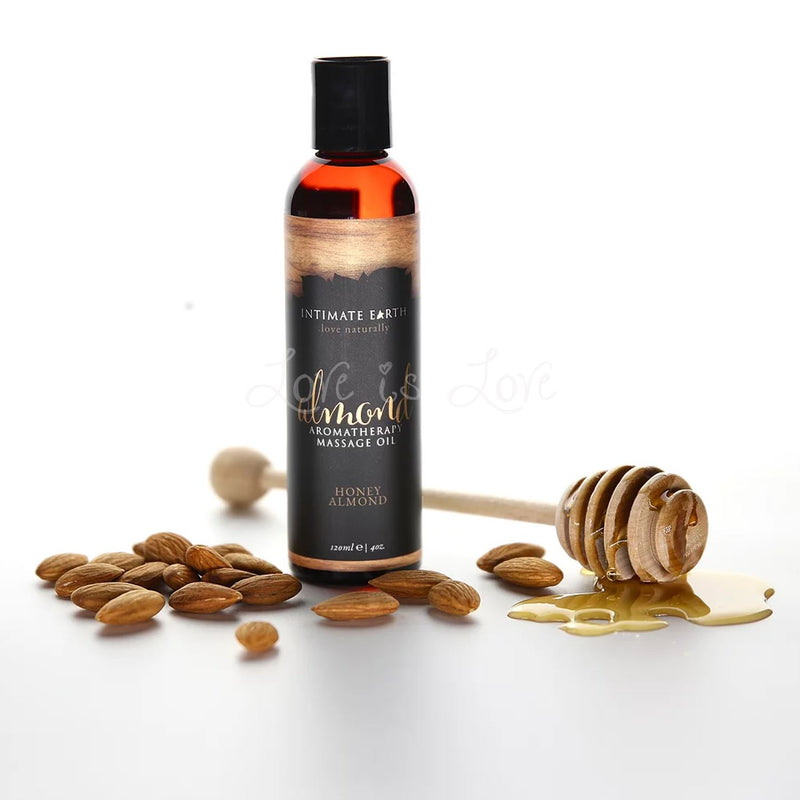 Intimate Earth Aromatherapy Massage Oil 120 ML Honey Almond or Bloom Peony Blush or Heaven Hazelnut Biscotti