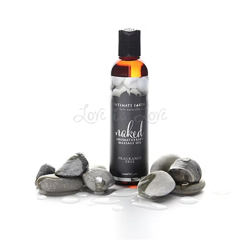 Intimate Earth Naked Aromatherapy Massage Oil Fragrance Free 4 oz or 8 oz