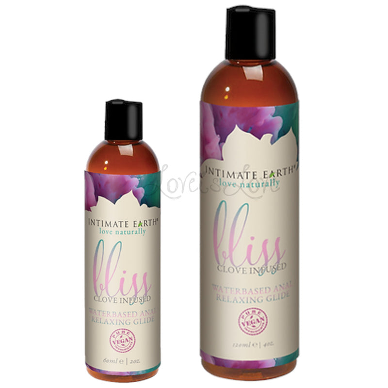 Intimate Earth Bliss Clove Infused Anal Relaxing Water Based Glide 2oz or 4oz