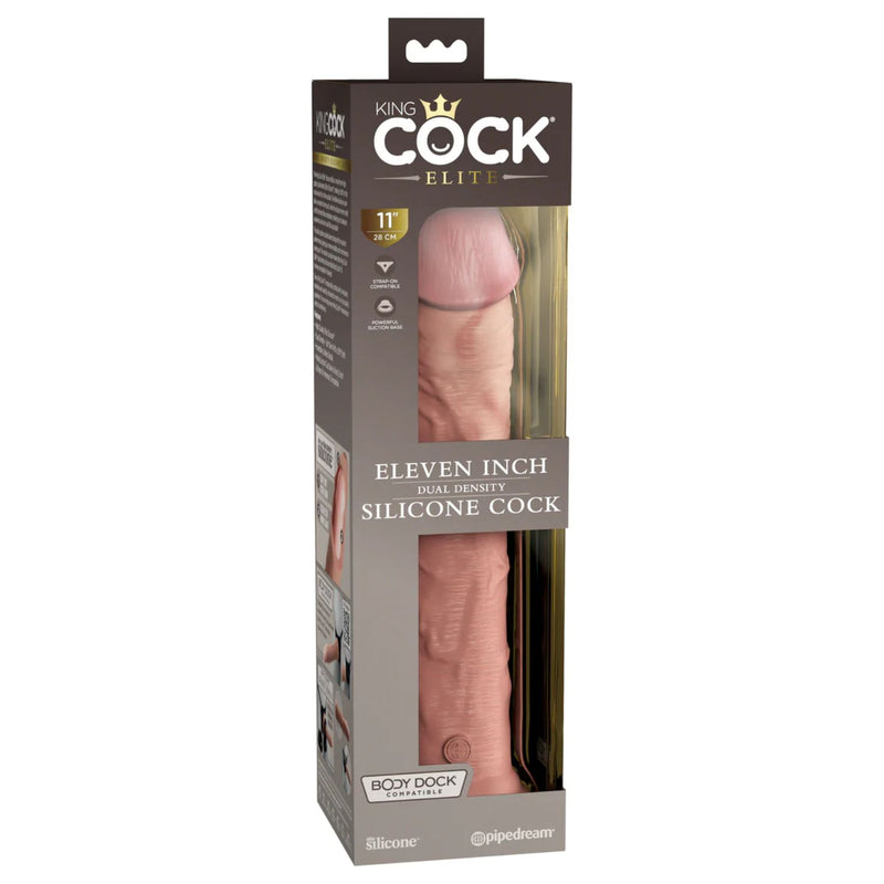 King Cock Elite Silicone Dual-Density Cock 10 Inch or 11 Inch or Light Or Brown