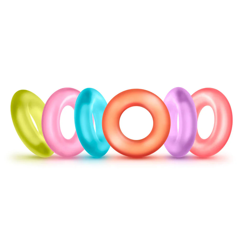 Blush Play With Me King of the Ring Cockring (6-Pack Assorted Colors)