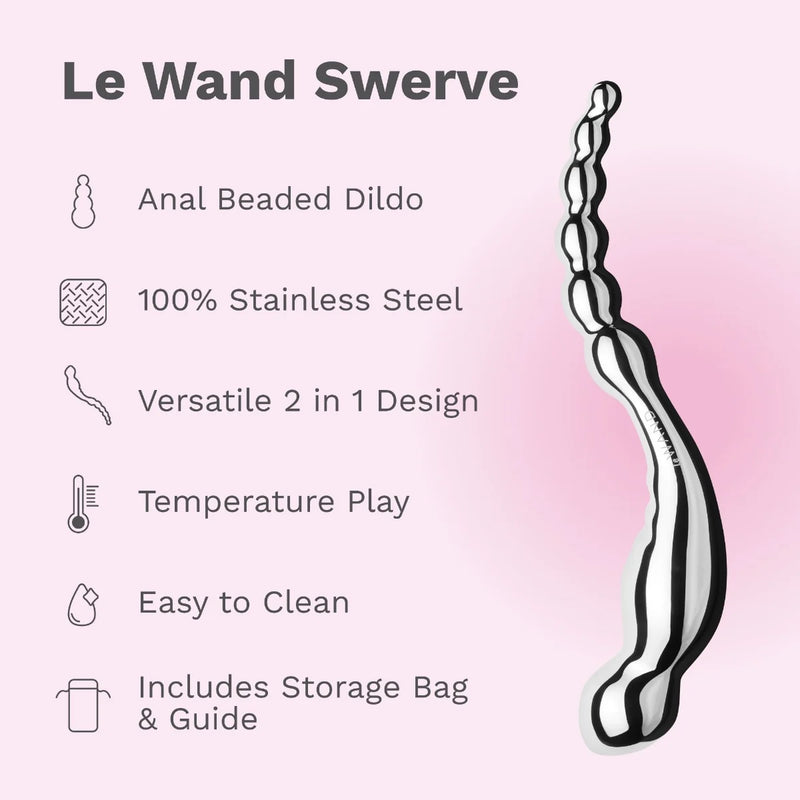 Le Wand Stainless Steel Swerve Double-Ended Pleasure Massager (Smooth and Sleek Dynamic)