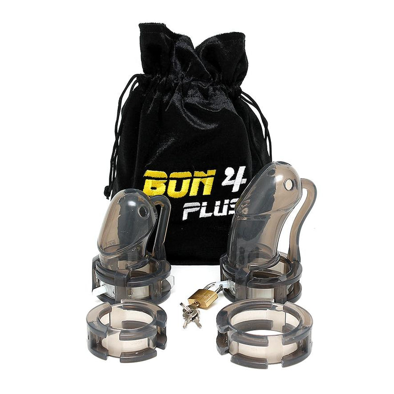 BON4Plus Silicone Chastity Device Transparent Red or Black (BON4 Standard Plus BON4 L)(Limited Period Sale)