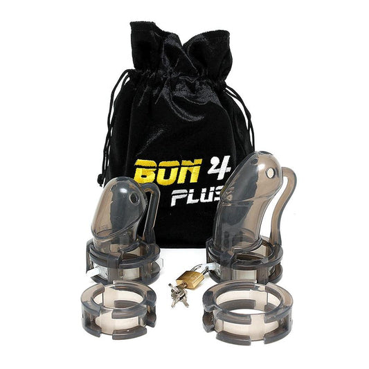 BON4Plus Silicone Chastity Device Transparent Red or Black (BON4 Standard Plus BON4 L)(Limited Period Sale)