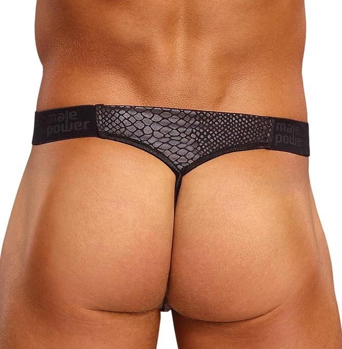 Male Power Micro G-String V Black Cobra SM or LXL
