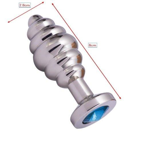 Meteor 15 Threaded Anal Plug Metal Stopper with Yellow Crystal Jeweled Base 80 MM 198 G (Last Piece - Clearance Sale)