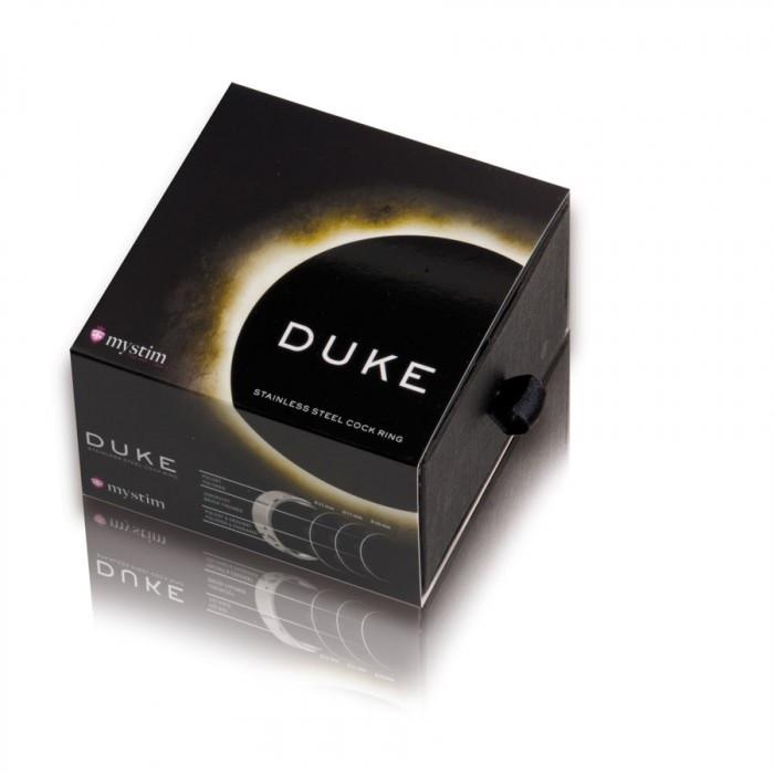 Mystim His Ringness The Duke Stainless Steel Cock Ring Polished and Engraved [Clearance SALE]